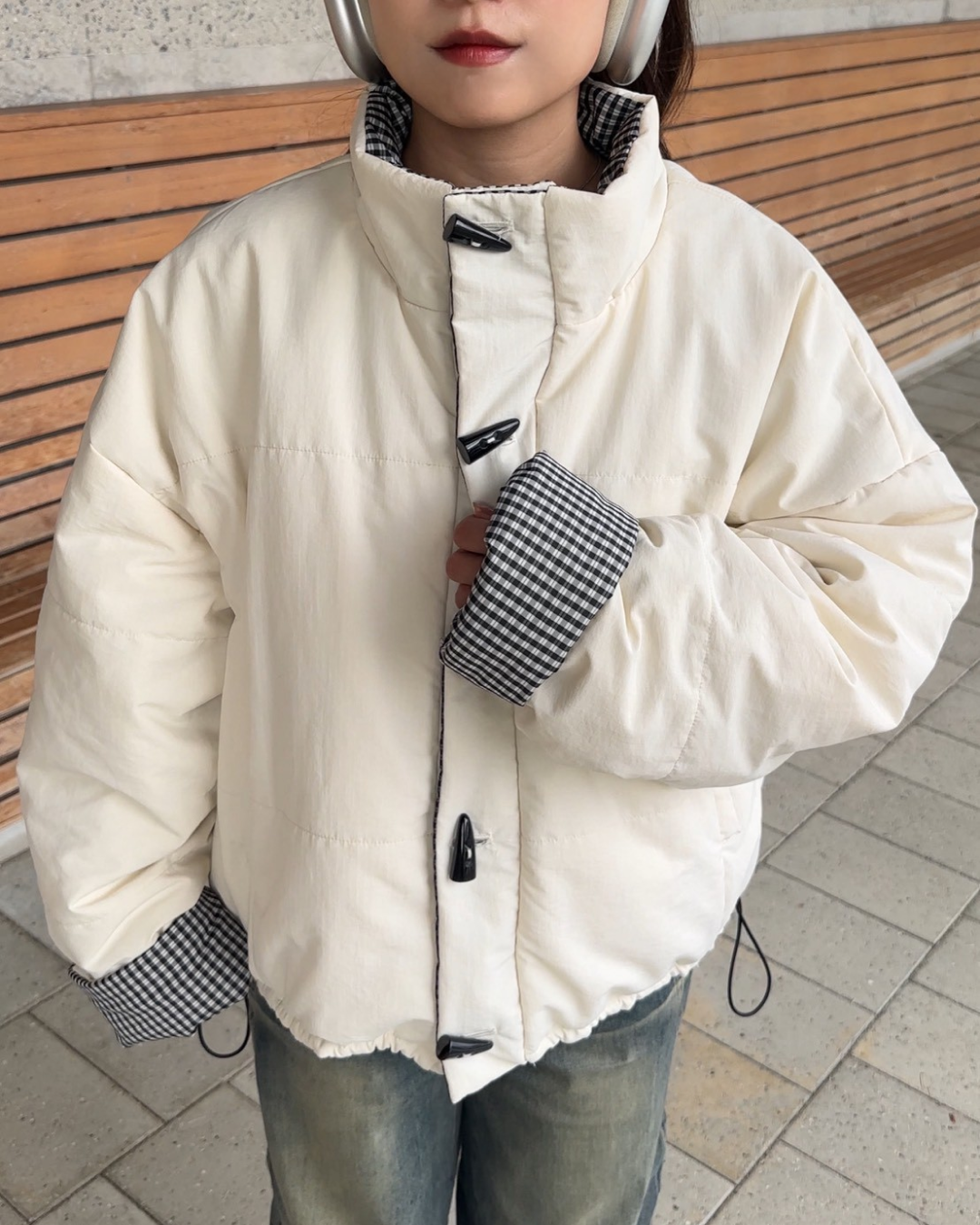 【11/25 19:00販売開始 オリジナル 即納】ギンガムチェックリバーシブルジャケット AY6000