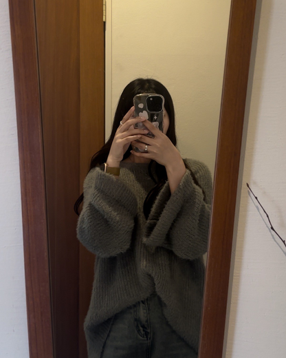 Mohair knit fleece sweater AY0001