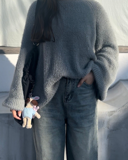 Mohair knit fleece sweater AY0001