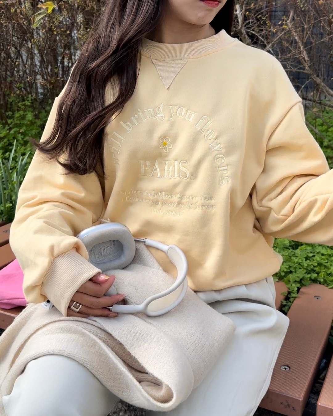 Lettering embroidered sweatshirt AY0006