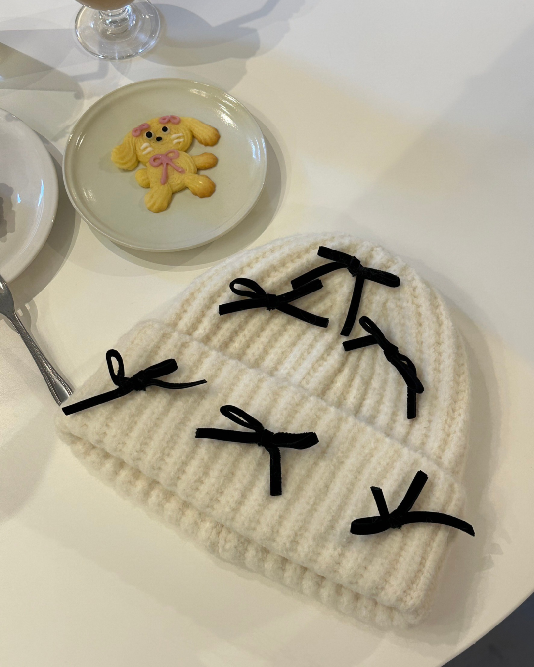 Ribbon wool knit hat AY00011