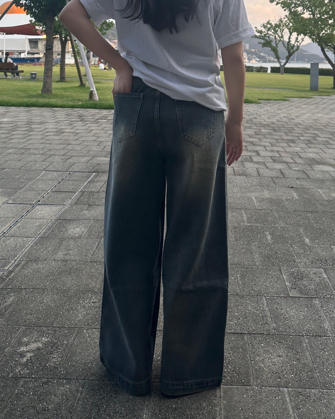 ハイウエストロングストレートパンツ　AY0031