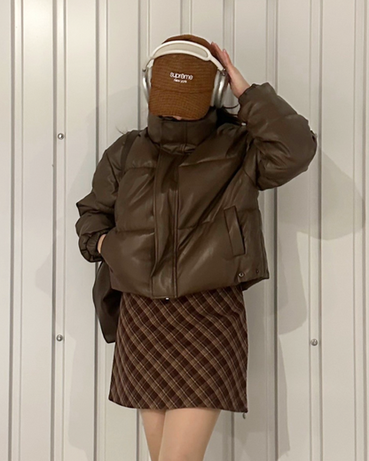 チェック柄ショートスカート　AY0193