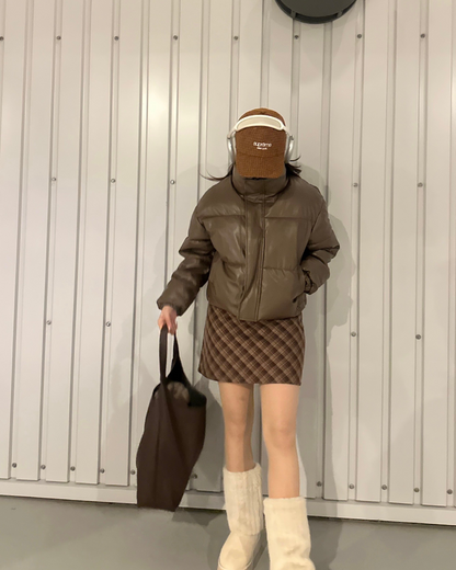 チェック柄ショートスカート　AY0193