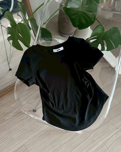 【即納】サイドシャーリングミニTシャツ AY0638