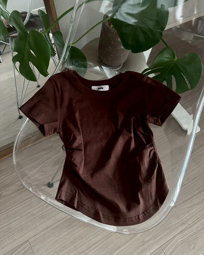 【即納】サイドシャーリングミニTシャツ AY0638