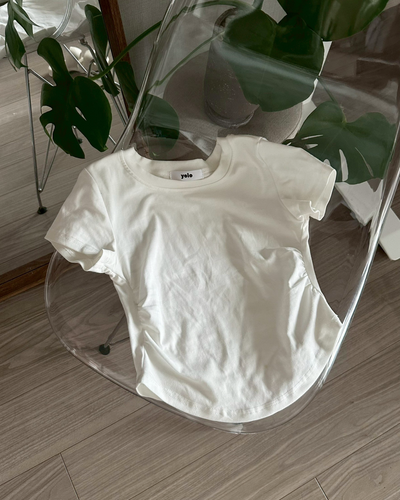 【即納】サイドシャーリングミニTシャツ AY0638