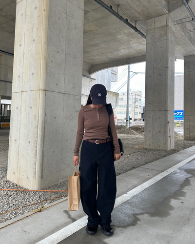 ヘンリーネックコットンTシャツ AY0701