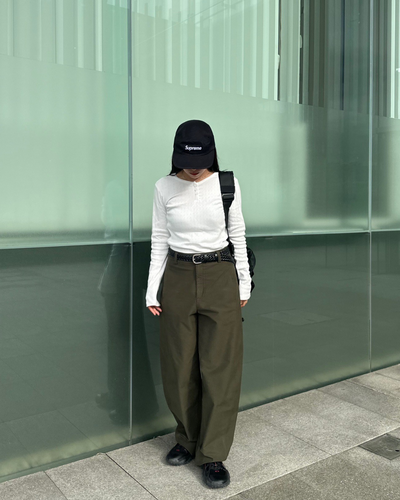 【即納】ヘンリーネックピュアデザインTシャツ AY0702