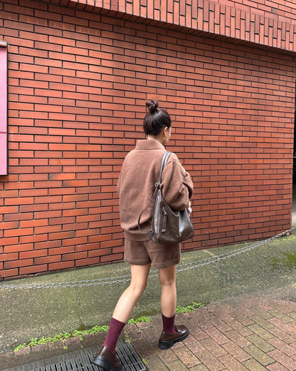 【即納】ポロカラーニットセットアップ AY1064