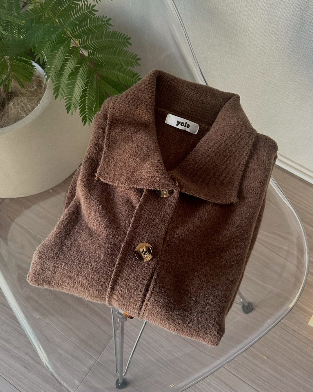 【即納】ポロカラーニットセットアップ AY1064