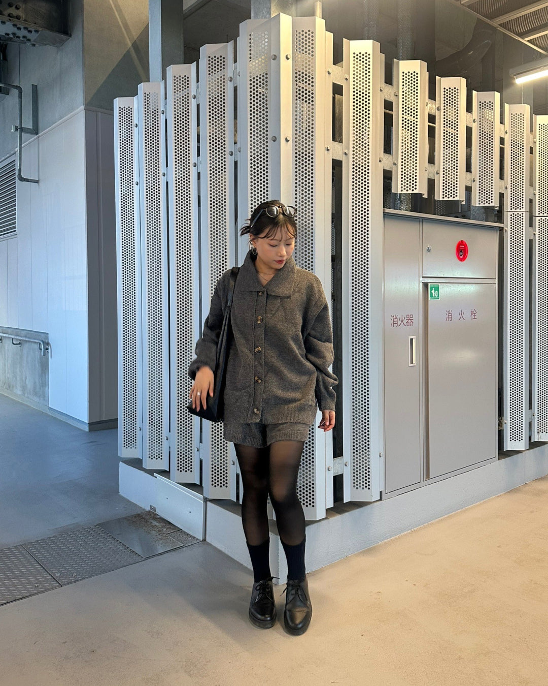 【即納】ポロカラーニットセットアップ AY1064