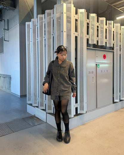 【即納】ポロカラーニットセットアップ AY1064