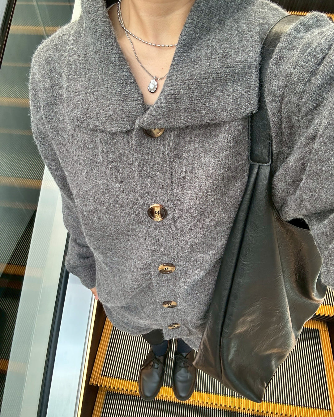 【即納】ポロカラーニットセットアップ AY1064