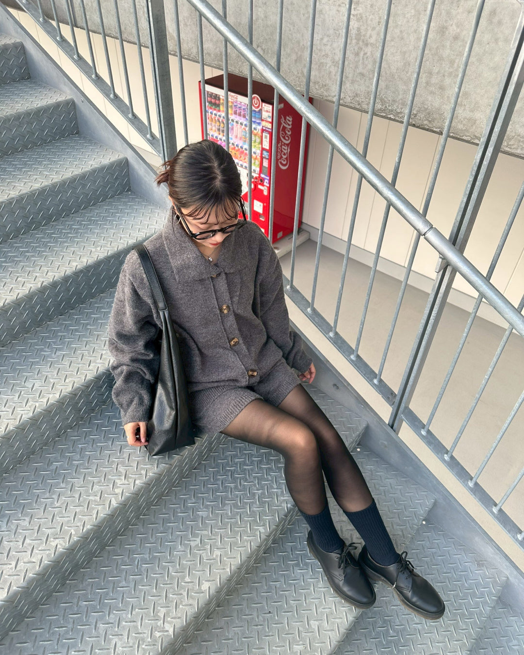 【即納】ポロカラーニットセットアップ AY1064