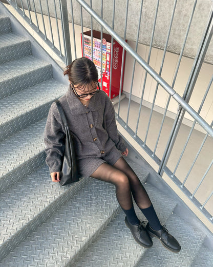 【即納】ポロカラーニットセットアップ AY1064