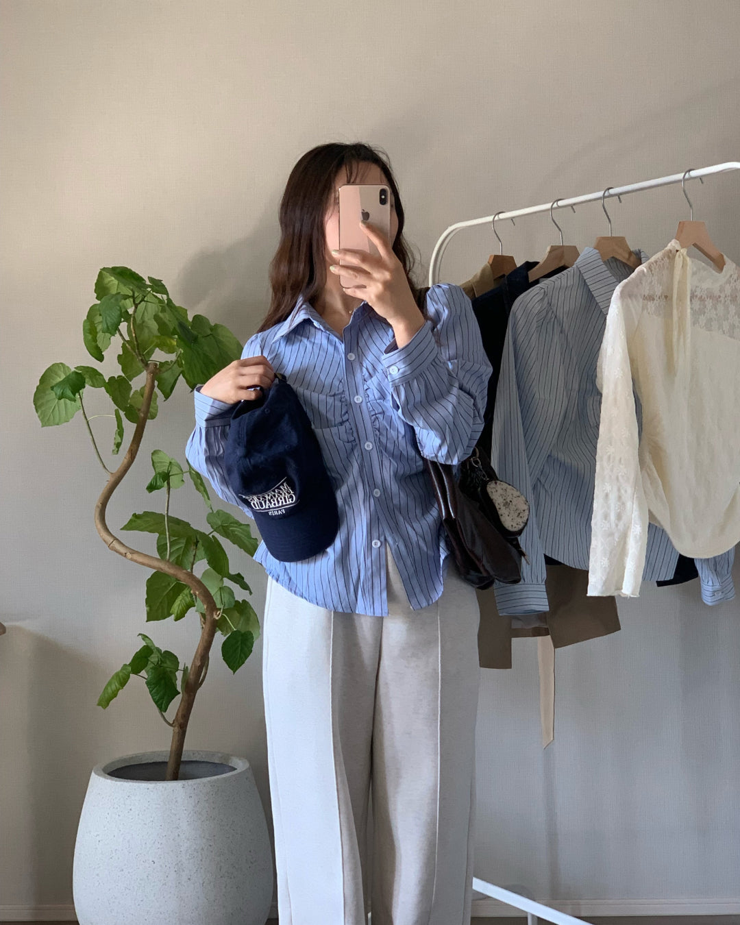 シャーリングストライプシャツ AY1185