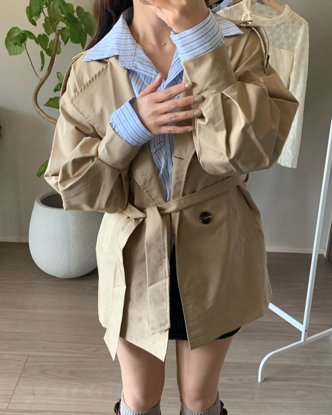 ベーシックショートトレンチコート AY1237
