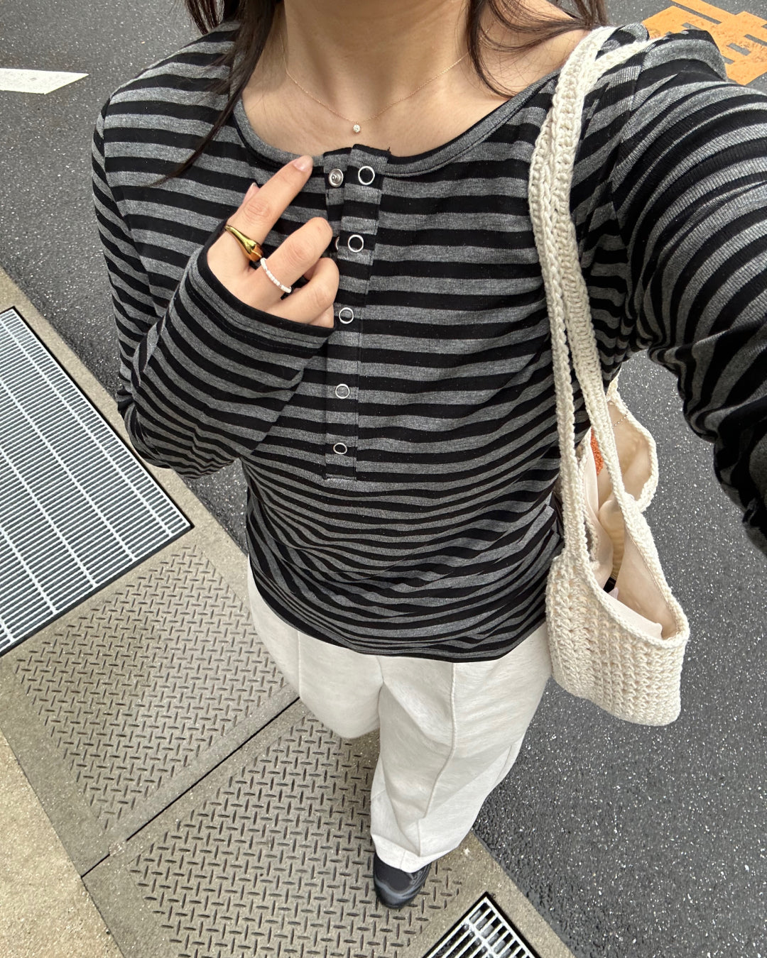 ボーダーヘンリーネックフィットT AY1248 – YOLO（ヨロ