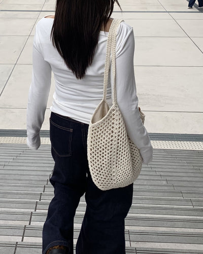 クロシェ編みニットトートバッグ AY1272