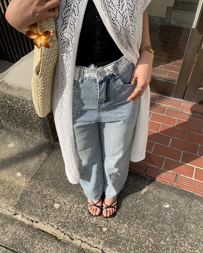 ウエストレースストーンデニムパンツ AY1279