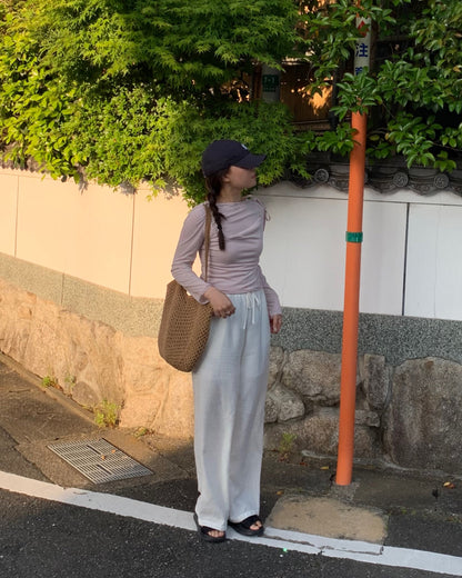 リネンワイドパンツ AY1299
