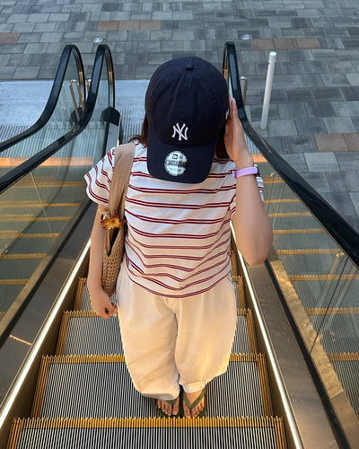 クロップドダブルボーダーTシャツ AY1301