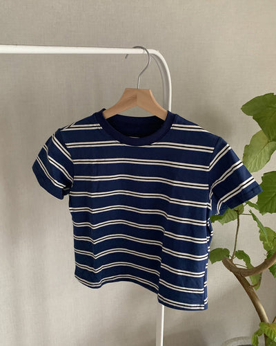クロップドダブルボーダーTシャツ AY1301