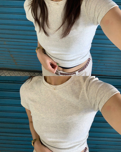 フィットクロップドTシャツ AY1309