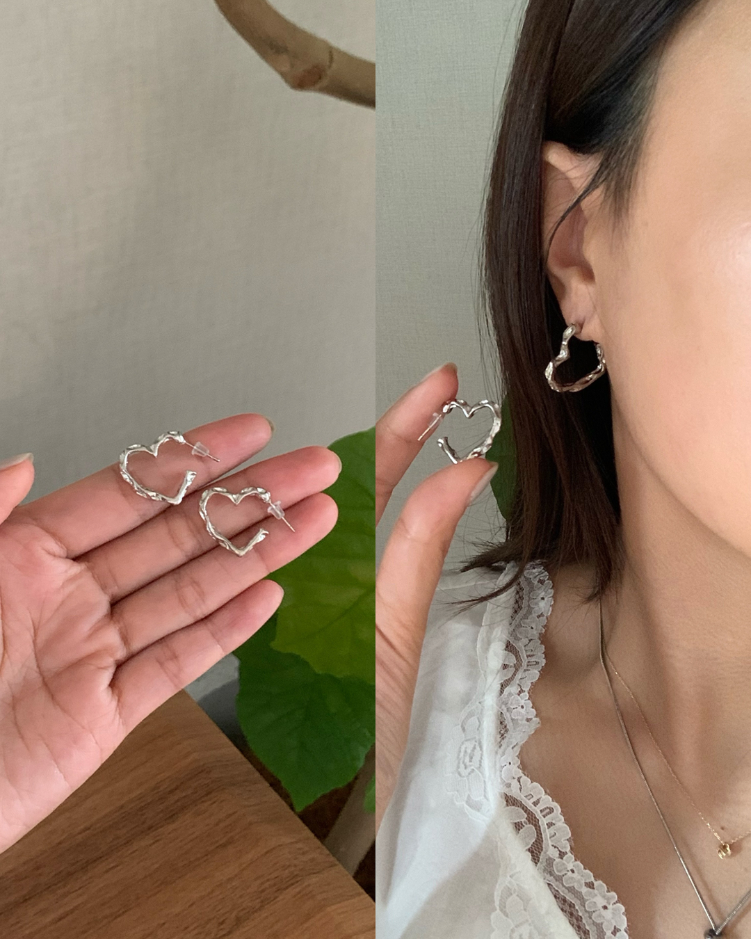 ハートフープピアス AY1319