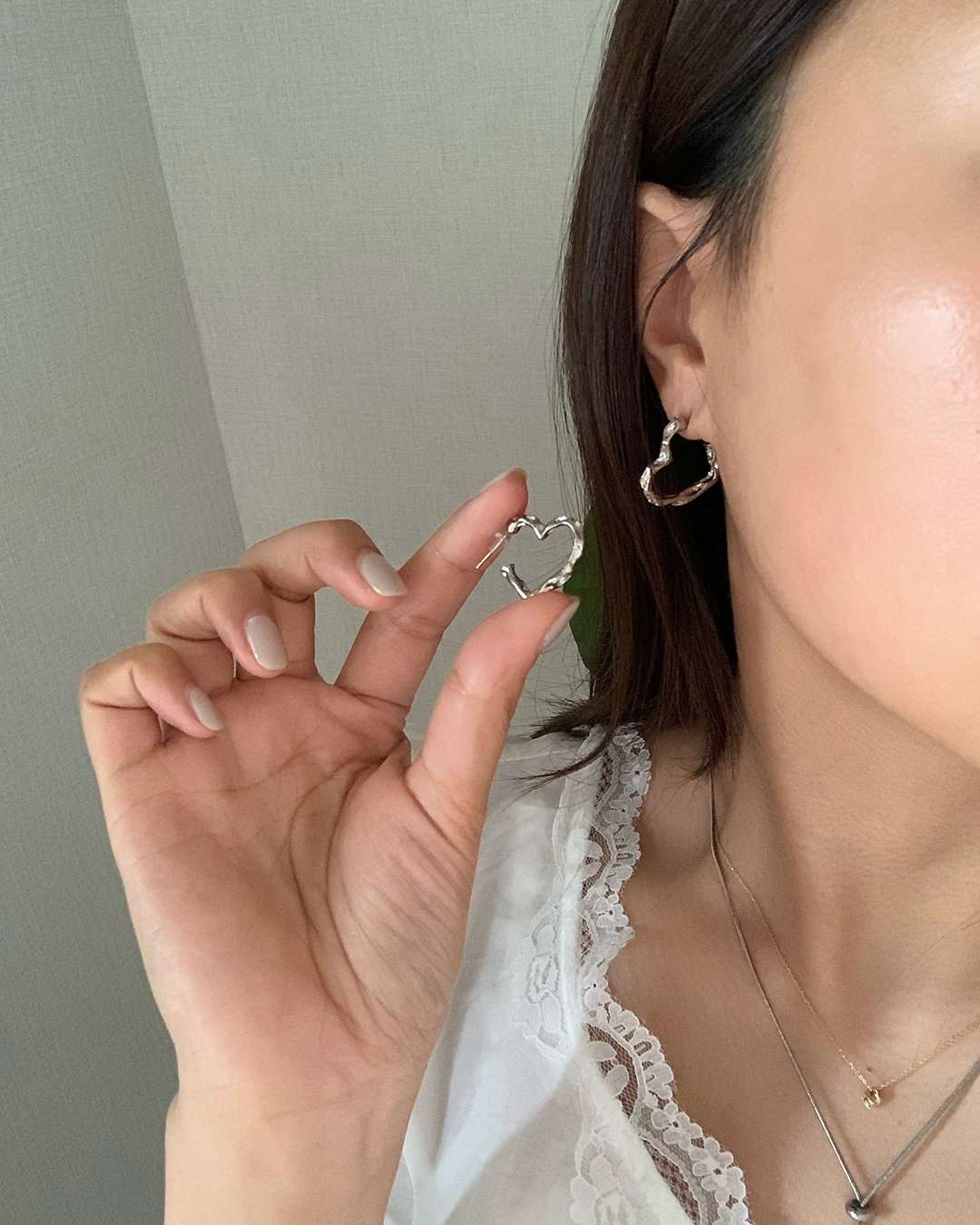 ハートフープピアス AY1319