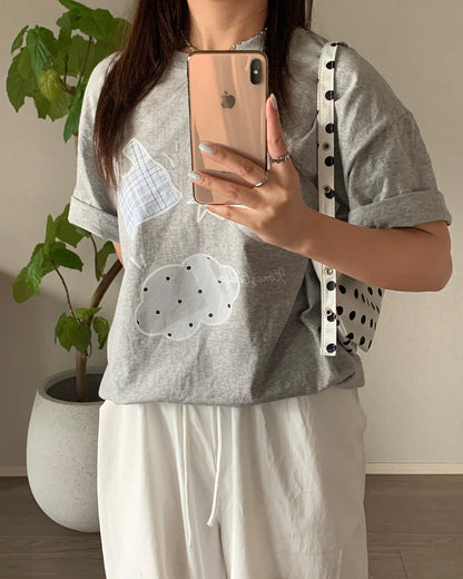 コラージュアートルーズフィットTシャツ AY1328