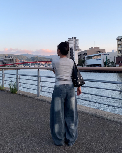 ルーズオールマッチハイウエストワイドパンツ AY1400
