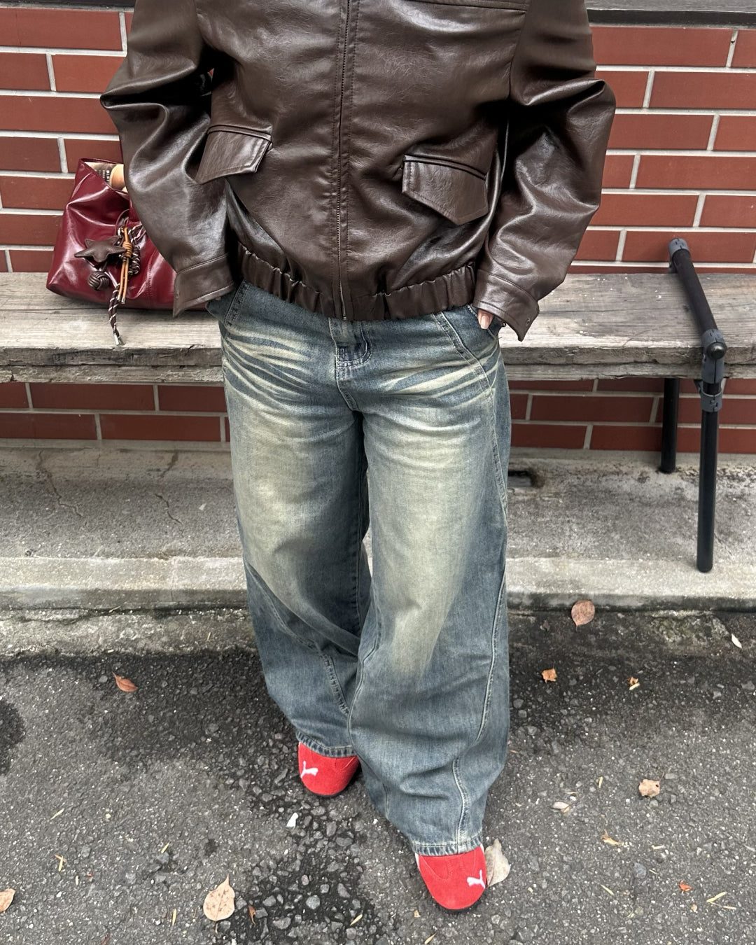 レトロウォッシュデニムパンツ AY3002