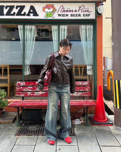 レトロウォッシュデニムパンツ AY3002