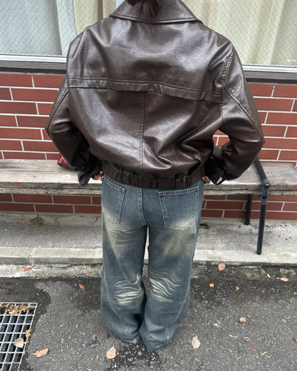 レトロウォッシュデニムパンツ AY3002