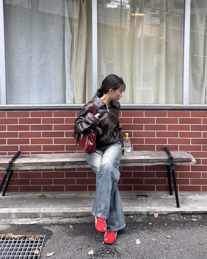 レトロウォッシュデニムパンツ AY3002