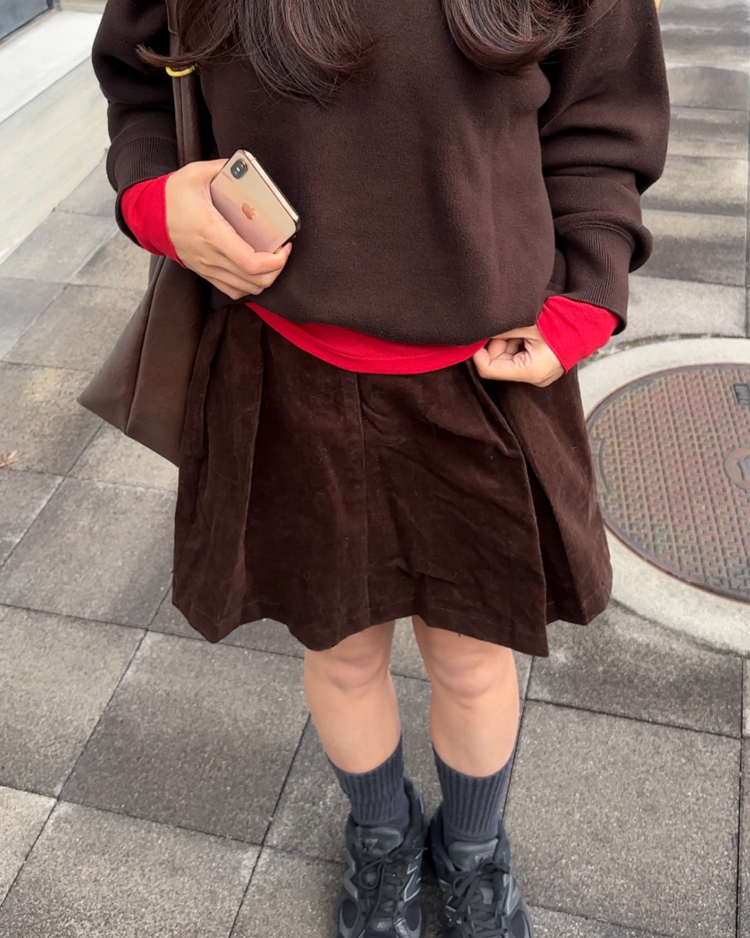 【即納】コーデュロイボックスプリーツスカート AY5005