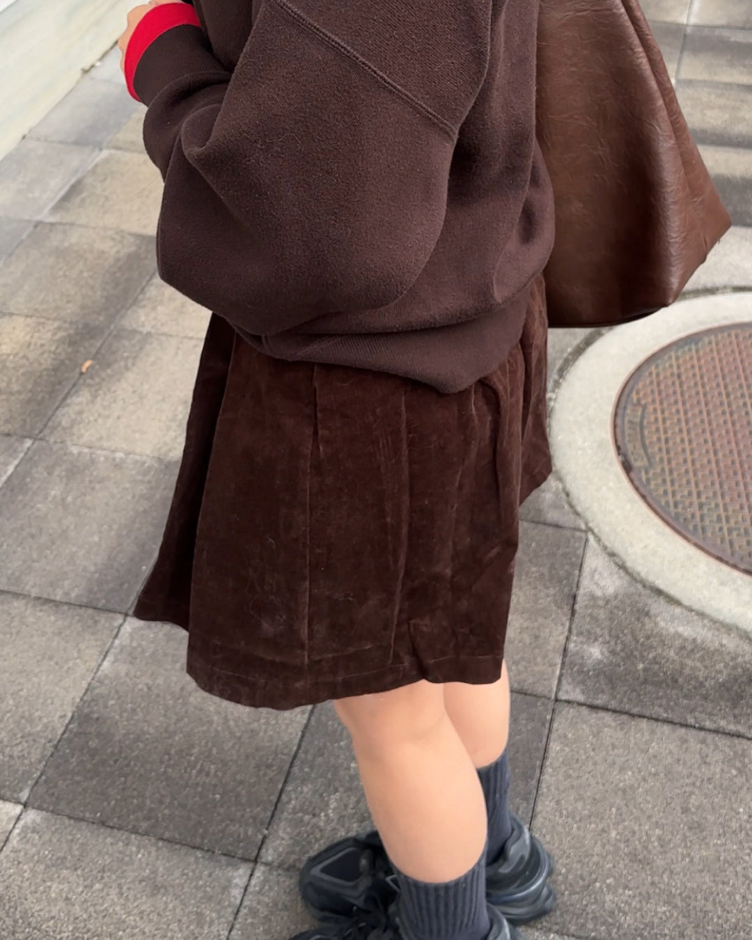 【即納】コーデュロイボックスプリーツスカート AY5005