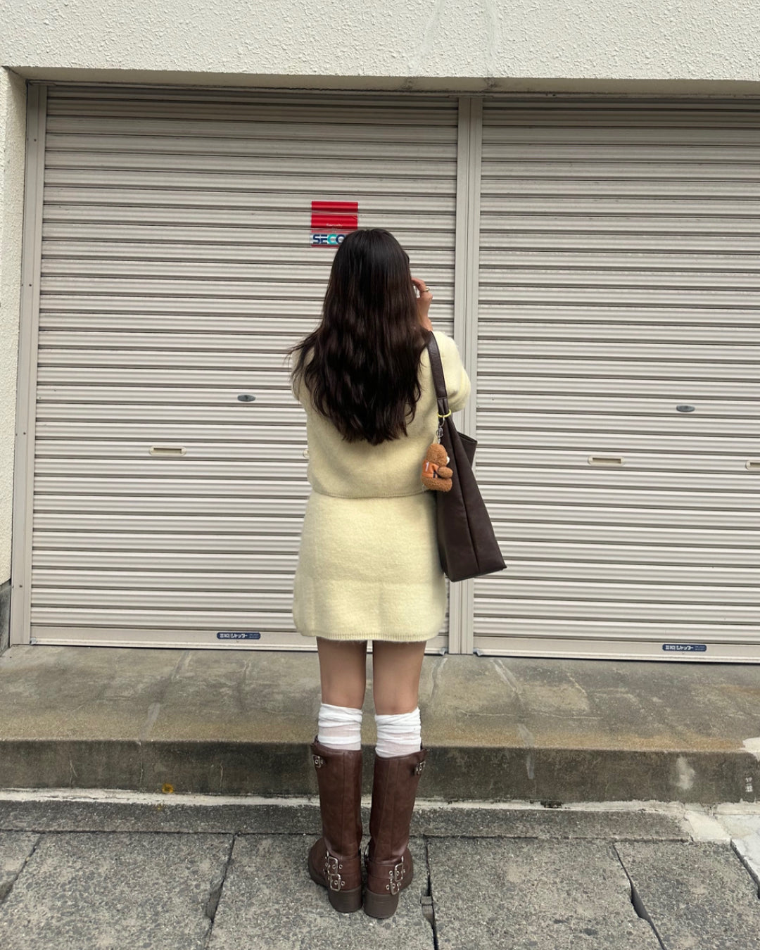 【即納】シャギークルーネックカーディガン AY5007