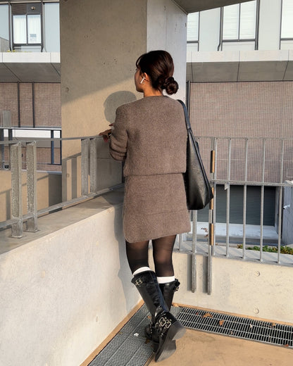 【即納】シャギークルーネックカーディガン AY5007