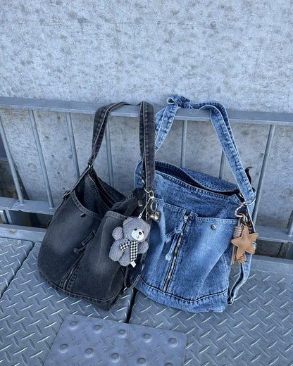【即納】マルチショルダーウォッシュデニムバッグ AY5009