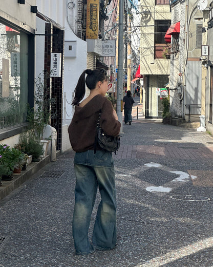 【即納】ローゲージオフショルニット AY5011