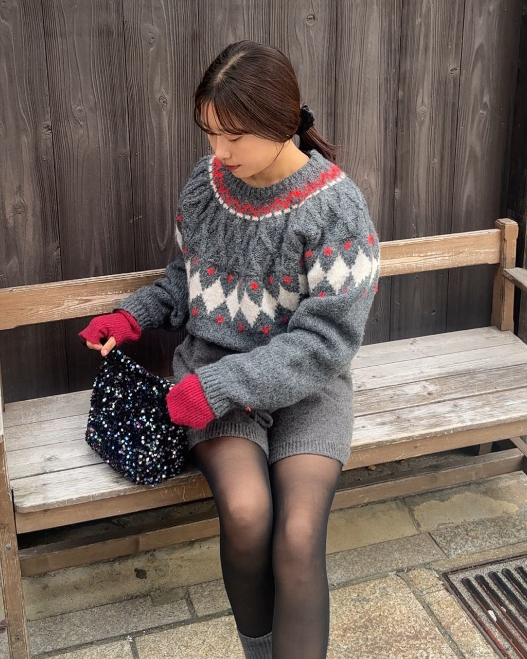 【即納】ノルディック柄ニット AY5017