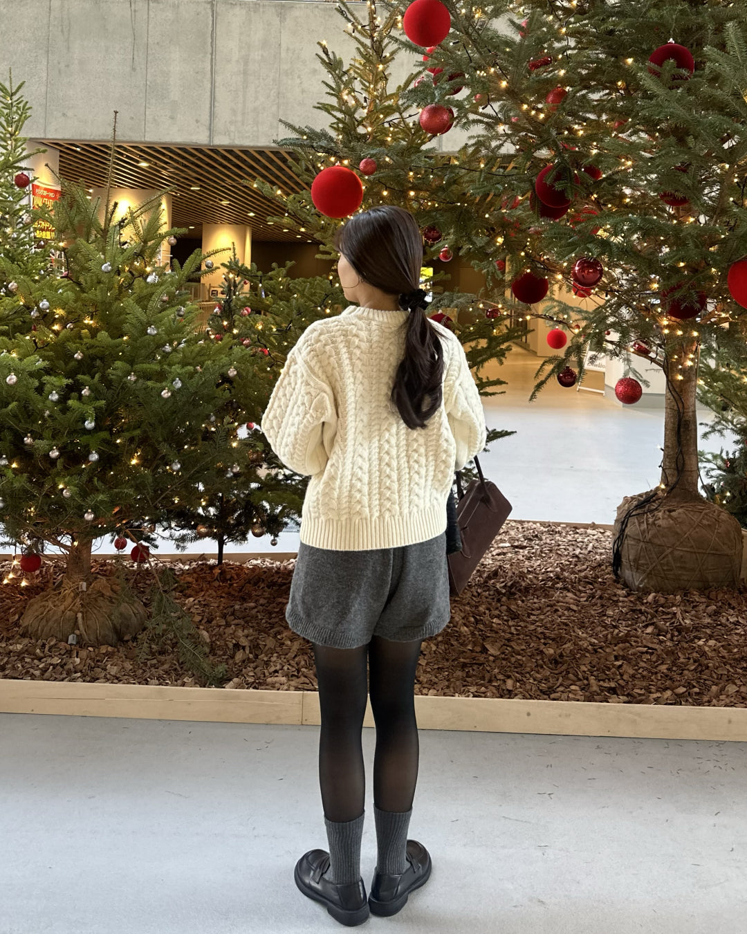 【即納】ケーブルニットクルーネックセーター AY5018