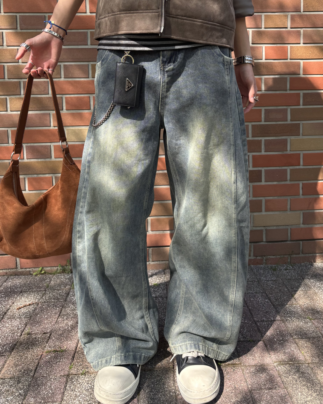 ワイドレッグウォッシュジーンズHS0031