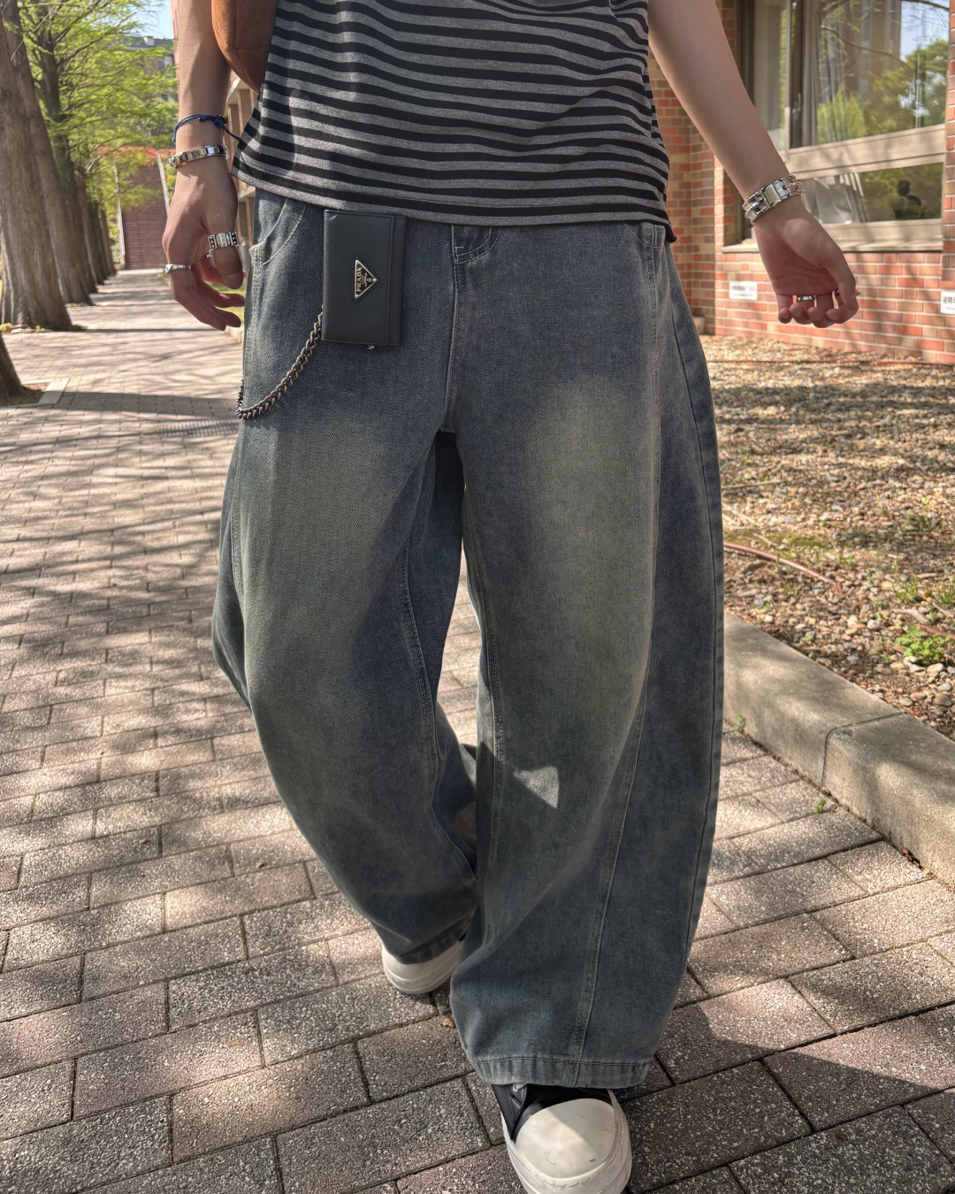 ワイドレッグウォッシュジーンズHS0031