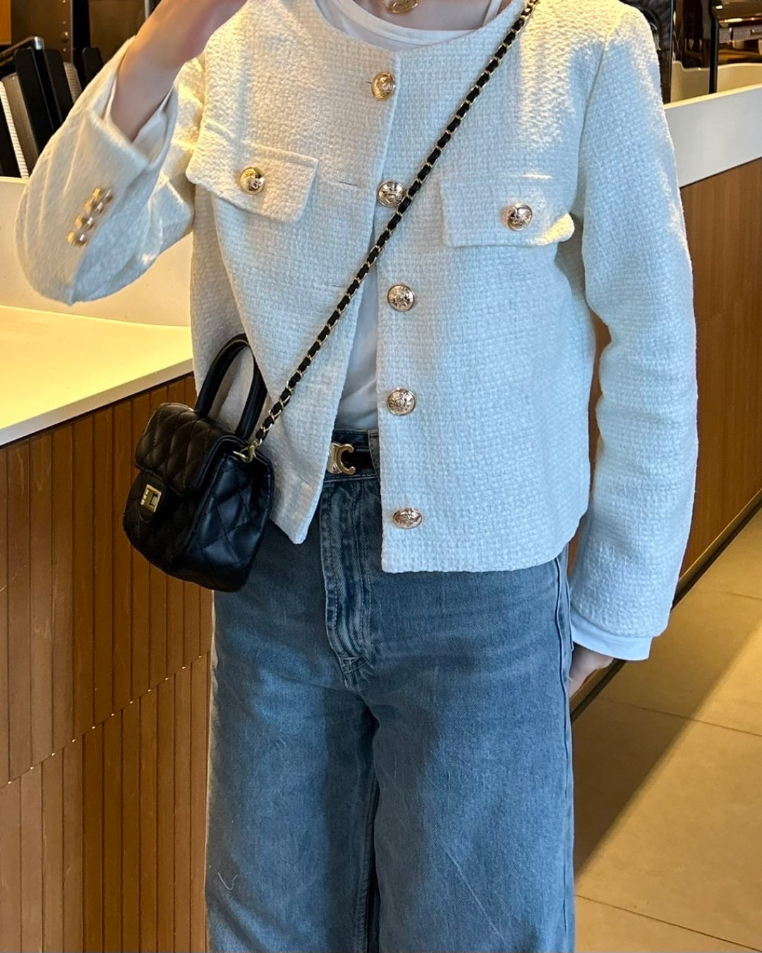 Black tweed jacket B0004