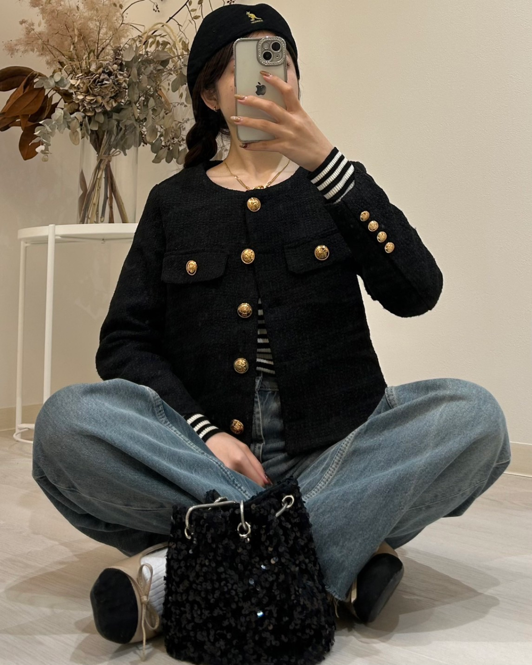 Black tweed jacket B0004
