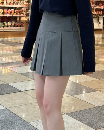 A-line high waist pleated skirt B0009